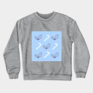 Baby Blue Holly Berries and Candy Canes Crewneck Sweatshirt